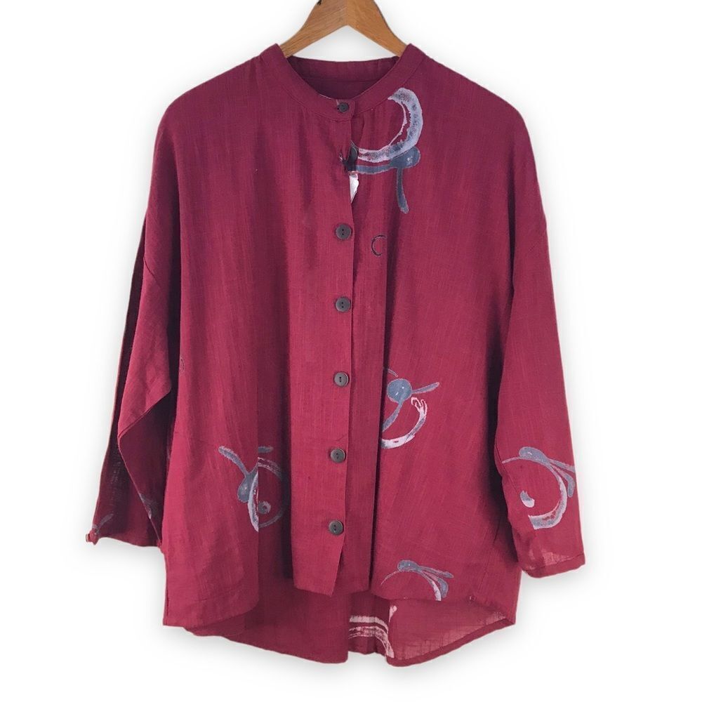 Mona Lisa loose‎ fit wine shirt size L